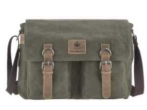 Greenburry Umhängetasche "Vintage Hemp", MessengerBag, Schultertasche, Hanf und Leder