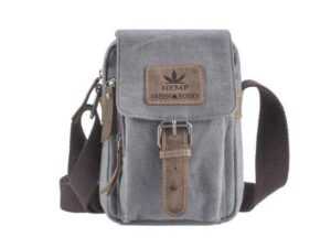 Greenburry Umhängetasche "Vintage Hemp", kleine Schultertasche, Hanf und Leder