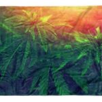 Sinus Art Handtücher "Handtuch Strandhandtuch Saunatuch Kuscheldecke mit Fotomotiv Cannabis Hanf Blüt" (1-St), Handtuch