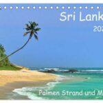 CALVENDO Wandkalender "Sri Lanka, Palmen, Strand und Meer (Tischkalender 2023 DIN A5 quer)"