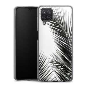 Galaxy A12 Handy Slim Case extra dünn Silikon Handyhülle transparent Hülle Jungle Palm Tree Leaves Silikon Slim Case