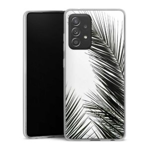 Galaxy A52s 5G Handy Slim Case extra dünn Silikon Handyhülle transparent Hülle Jungle Palm Tree Leaves Silikon Slim Case