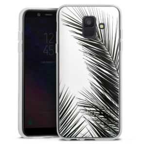 Galaxy A6 (2018) Handy Silikon Hülle Case transparent Handyhülle Jungle Palm Tree Leaves Silikon Case