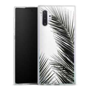 Galaxy Note 10 Plus Handy Silikon Hülle Case transparent Handyhülle Jungle Palm Tree Leaves Silikon Case