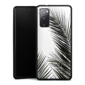 Galaxy S20 FE 5G Handy Silikon Hülle Case schwarz Handyhülle Jungle Palm Tree Leaves