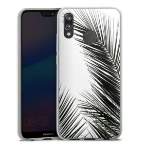 Huawei P20 Lite Handy Slim Case extra dünn Silikon Handyhülle transparent Hülle Jungle Palm Tree Leaves Silikon Slim Case