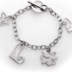 Karisma Edelstahlarmband "Damen Bettelarmband Stahl Mit Edelstahl Charms Herz Blume Schmetterling Herz Palme - SB7756 - 19cm"