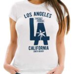 Neverless Print-Shirt "Damen T-Shirt Los Angeles California LA Palme Slim Fit Neverless®" mit Print