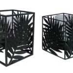 TrendLine Windlicht Metall Palme, 12 x 12 x 14 cm