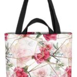 VOID Henkeltasche (1-tlg), Rosen Gewächshaus Design Rosen Blumen-Muster Gold Kunst Design geblümt