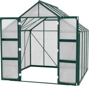 Vitavia Gewächshaus "Domus 6700", BxTxH: 257 x 263 x 253,9 cm, 6 mm Wandstärke, mit Doppelschwingtüren und bodentiefer Türschwelle, 6 mm Hohlkammerplatten