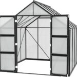 Vitavia Gewächshaus "Domus 6700", BxTxH: 257 x 263 x 253,9 cm, 6 mm Wandstärke, mit Doppelschwingtüren und bodentiefer Türschwelle, 6 mm Hohlkammerplatten