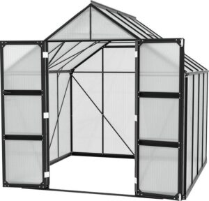 Vitavia Gewächshaus "Domus 6700", BxTxH: 257 x 263 x 253,9 cm, 6 mm Wandstärke, mit Doppelschwingtüren und bodentiefer Türschwelle, 6 mm Hohlkammerplatten