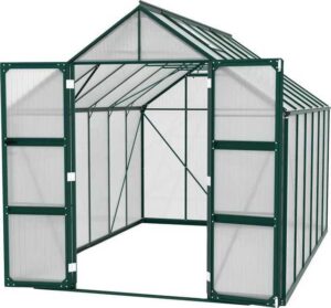 Vitavia Gewächshaus "Domus 9900", BxTxH: 257 x 387 x 253,9 cm, 6 mm Wandstärke, mit Doppelschwingtüren und bodentiefer Türschwelle, 6 mm Hohlkammerplatten