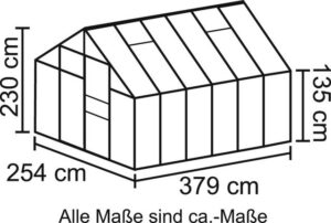 Vitavia Gewächshaus "Merkur 9900", BxTxH: 254 x 379 x 230 cm, 4 mm Wandstärke