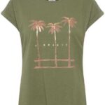 b.young T-Shirt "BYSAMIA PALM TSHIRT - 20810061" T-Shirt mit Print