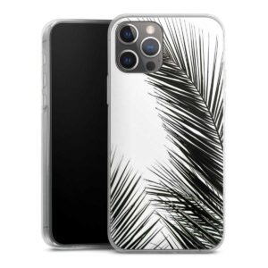 iPhone 12 Pro Handy Slim Case extra dünn Silikon Handyhülle transparent Hülle Jungle Palm Tree Leaves Silikon Slim Case