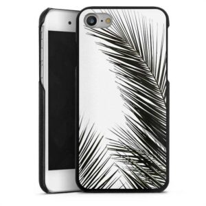 iPhone 7 Handy Lederhülle schwarz Leder Case Leder Handyhülle Jungle Palm Tree Leaves Leder Case