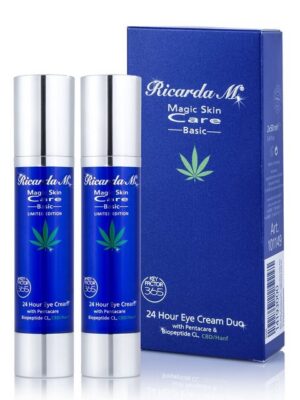 Ricarda M. Anti-Aging-Augencreme "MSC Basic 24 Hour Eye Cream" CBD/Hanf, 2-tlg., Duo, mit Anti-Aging-Wirkstoff KeyFactor365, gestärkte Hautbarriere