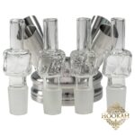 4 x Glasschliffadapter "ICE CUBE" 18/8 &nbsp;Hinweis: Die abgebildete Base gehört nicht zum Lieferumfang.