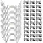 Lycxames - 100 Stück Edelstahl-Gewächshaus-Verglasungsklammern, Z-Typ-Clip für Gewächshaus, sturmfest, Edelstahl, W-Typ-Verglasungsklammer zur