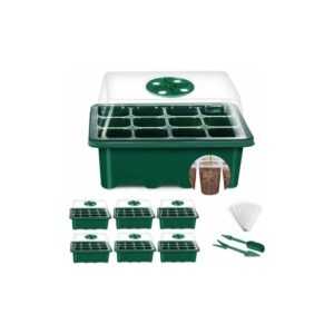 Mini-Gewächshaus für Pflanzen, 6 Stück 72 Zellen Indoor-Setzling-Tray Setzling-Tray Nursery Grow Box mit strapazierfähiger Abdeckung und Belüftung