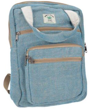 Guru-Shop Freizeitrucksack Ethno Hanf Rucksack, Laptoptasche - blau