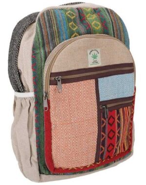 Guru-Shop Freizeitrucksack Ethno Hanf Rucksack - bunt