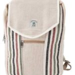 Guru-Shop Freizeitrucksack Ethno Hanf Rucksack gestreift - natur/multi