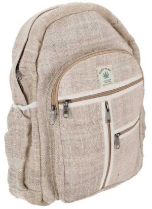 Guru-Shop Freizeitrucksack Ethno Hanf Rucksack, großer Hanfrucksack - natur