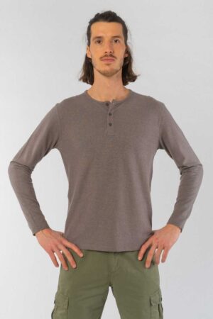 Henley Longsleeve aus Hanf & Bio Baumwolle