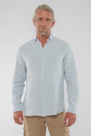 YVES Knopf Shirt aus Leinen, Leinen & Hanf