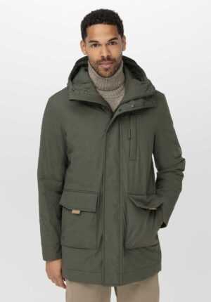 hessnatur Herren Nature Shell Parka mit Schurwoll-Hanf-Wattierung - grün - Größe 50